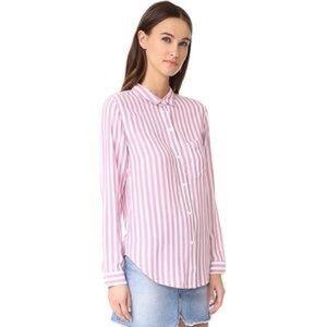 Rails Pink and White Striped Button Down